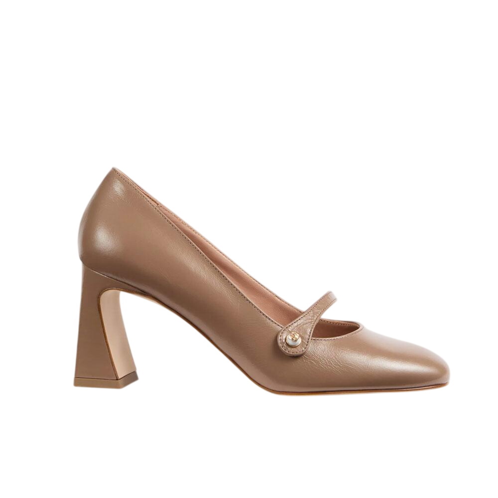 L.K. Bennett Cissy Mary Jane Brown Mocha Leather Motif Courts